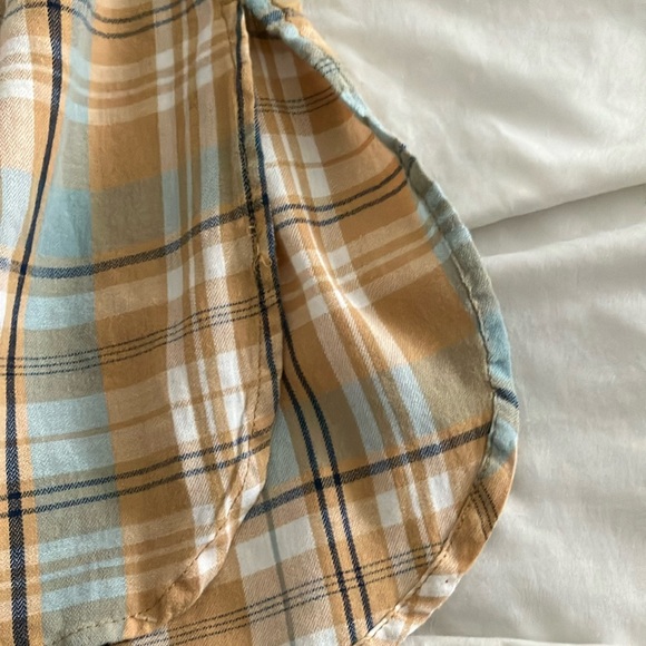 NWT True Craft Tan and Blue Casual Button Down Shirt - Picture 8 of 9